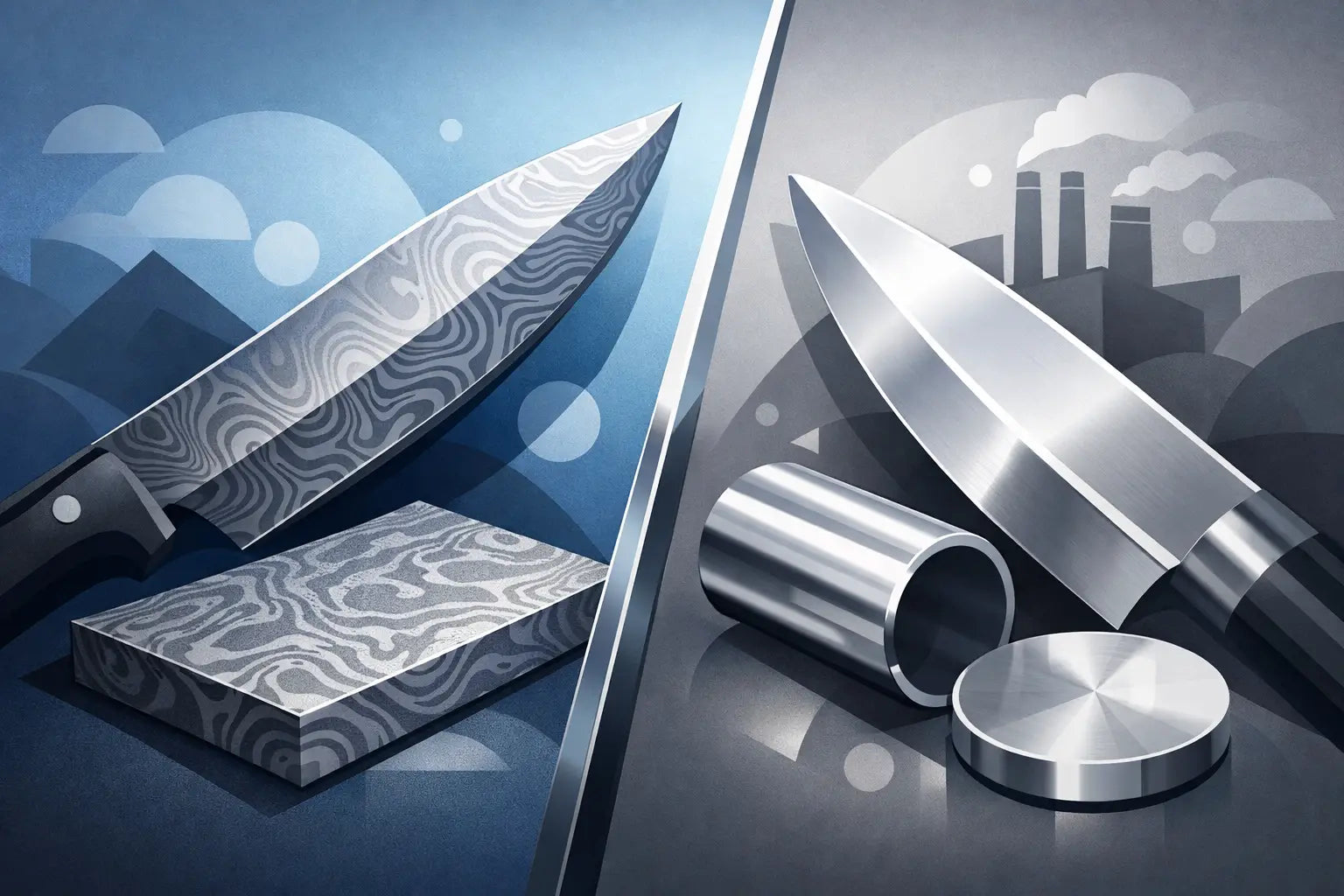 Damascus Steel vs Stainless Steel