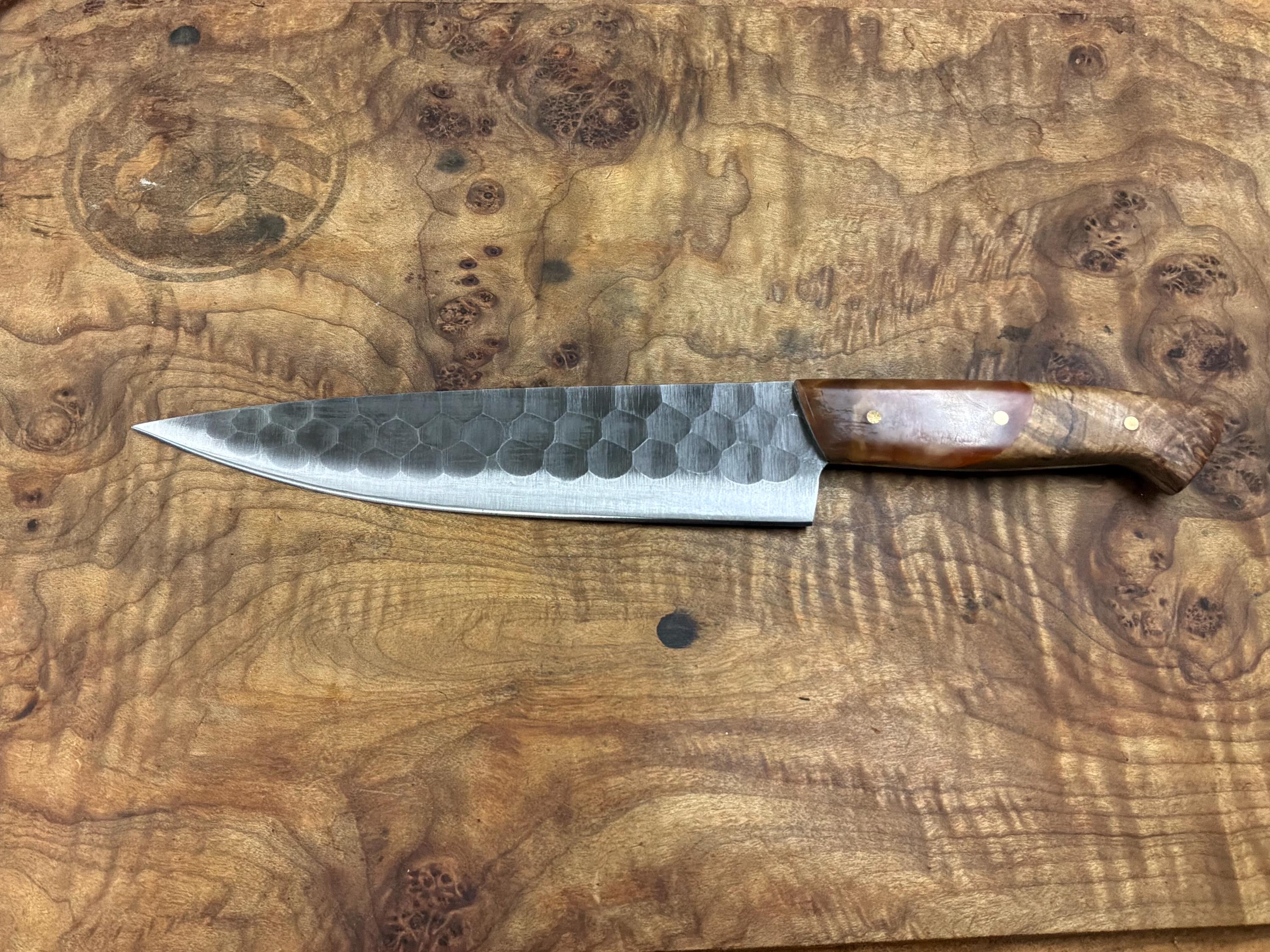 8”  5160 hammered spring steel Chef blades