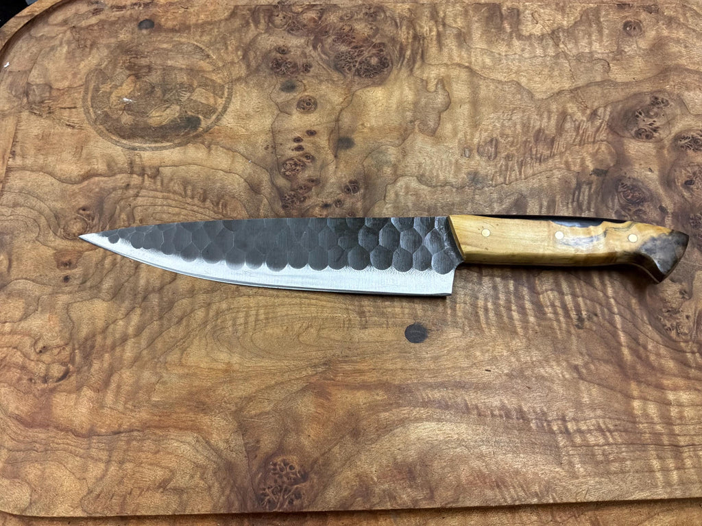 8”  5160 hammered spring steel Chef blades