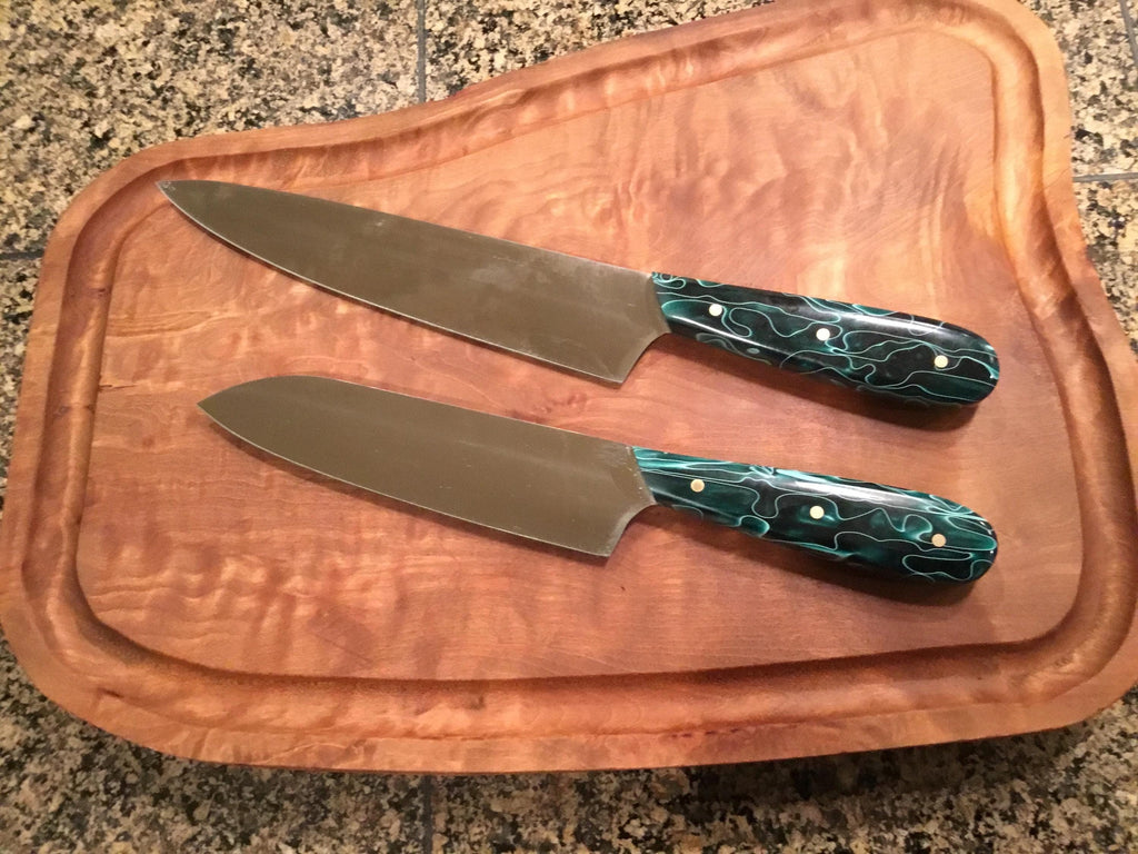 Chef Set And Solid Maple burl cutting board
