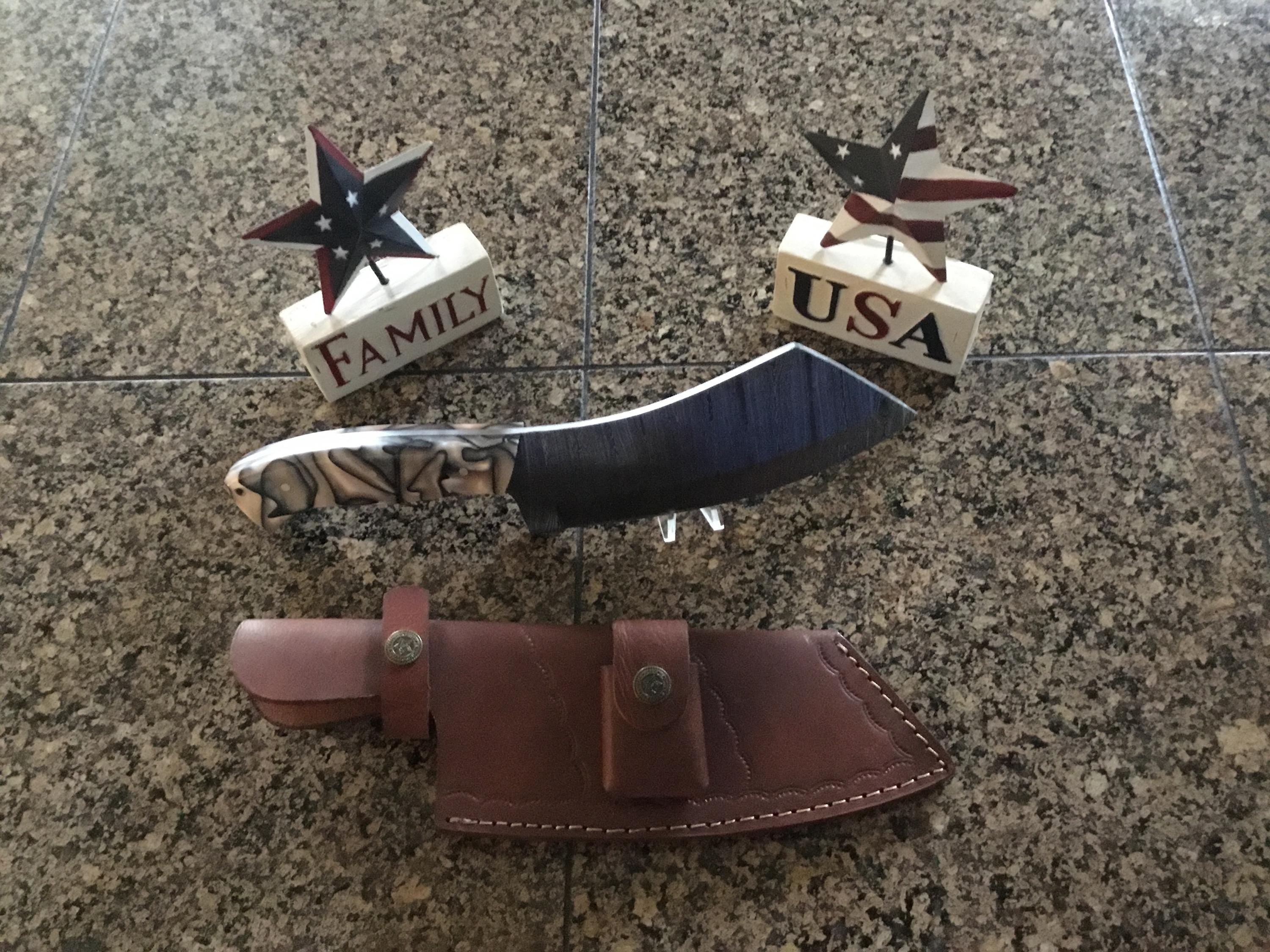 Beautiful Damascus meat cleaver