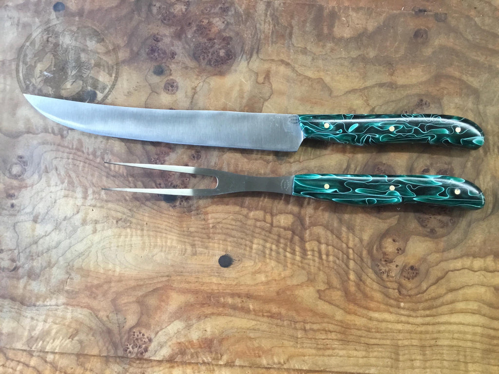 Kitchen Carving Set with solid maple cutting board