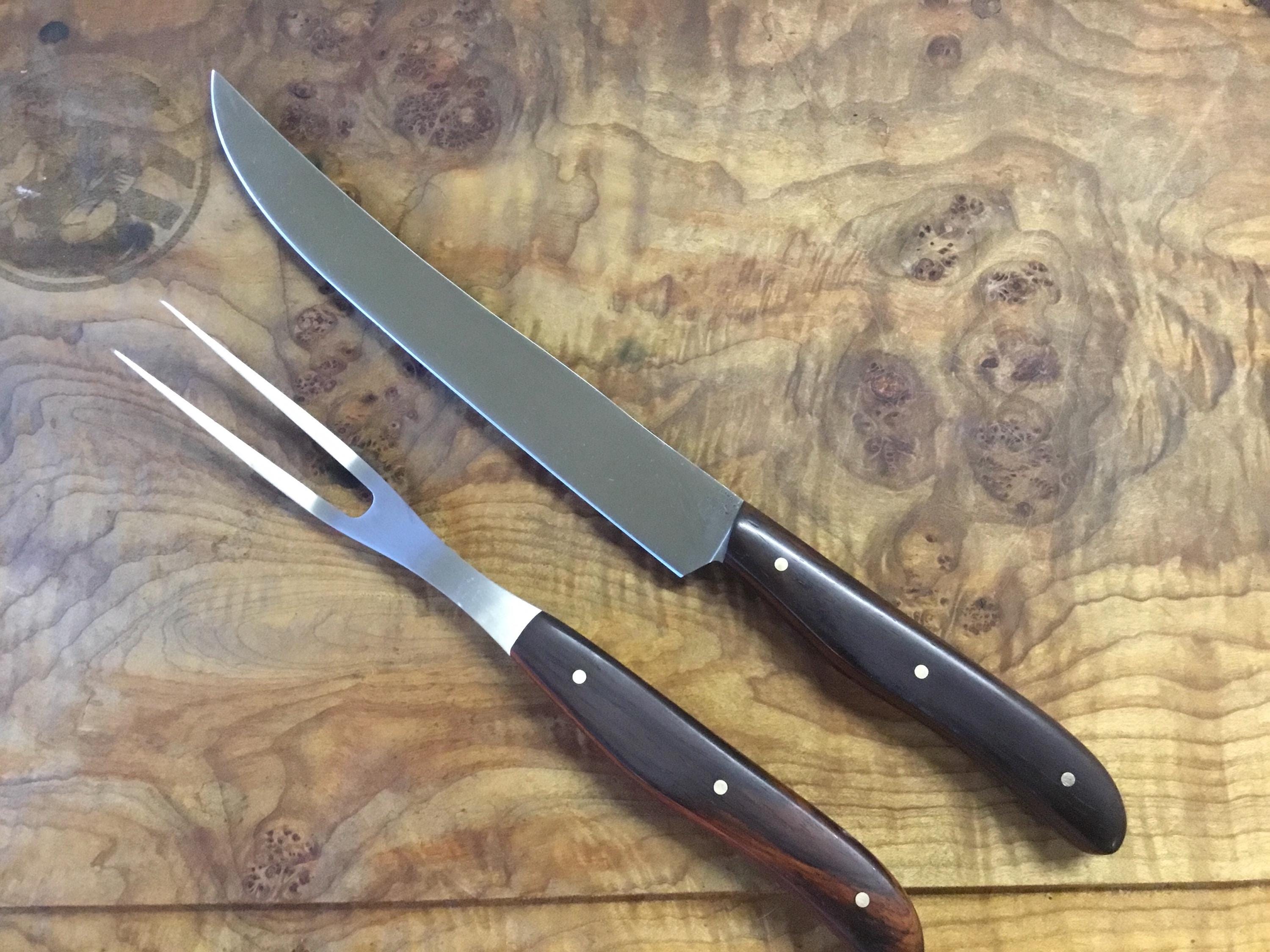 Kitchen Carving Set with solid maple cutting board