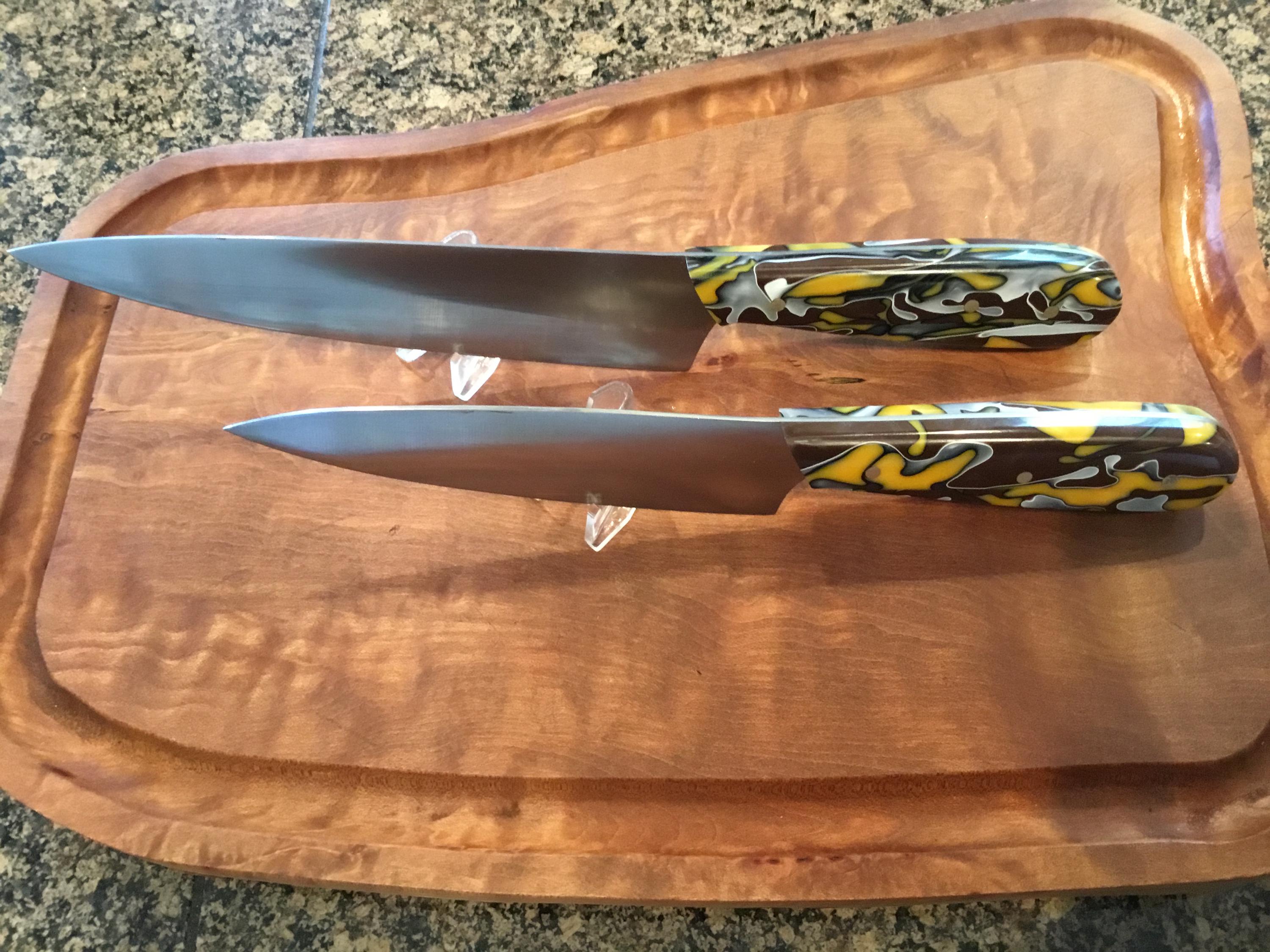 Chef Set And Solid Maple burl cutting board