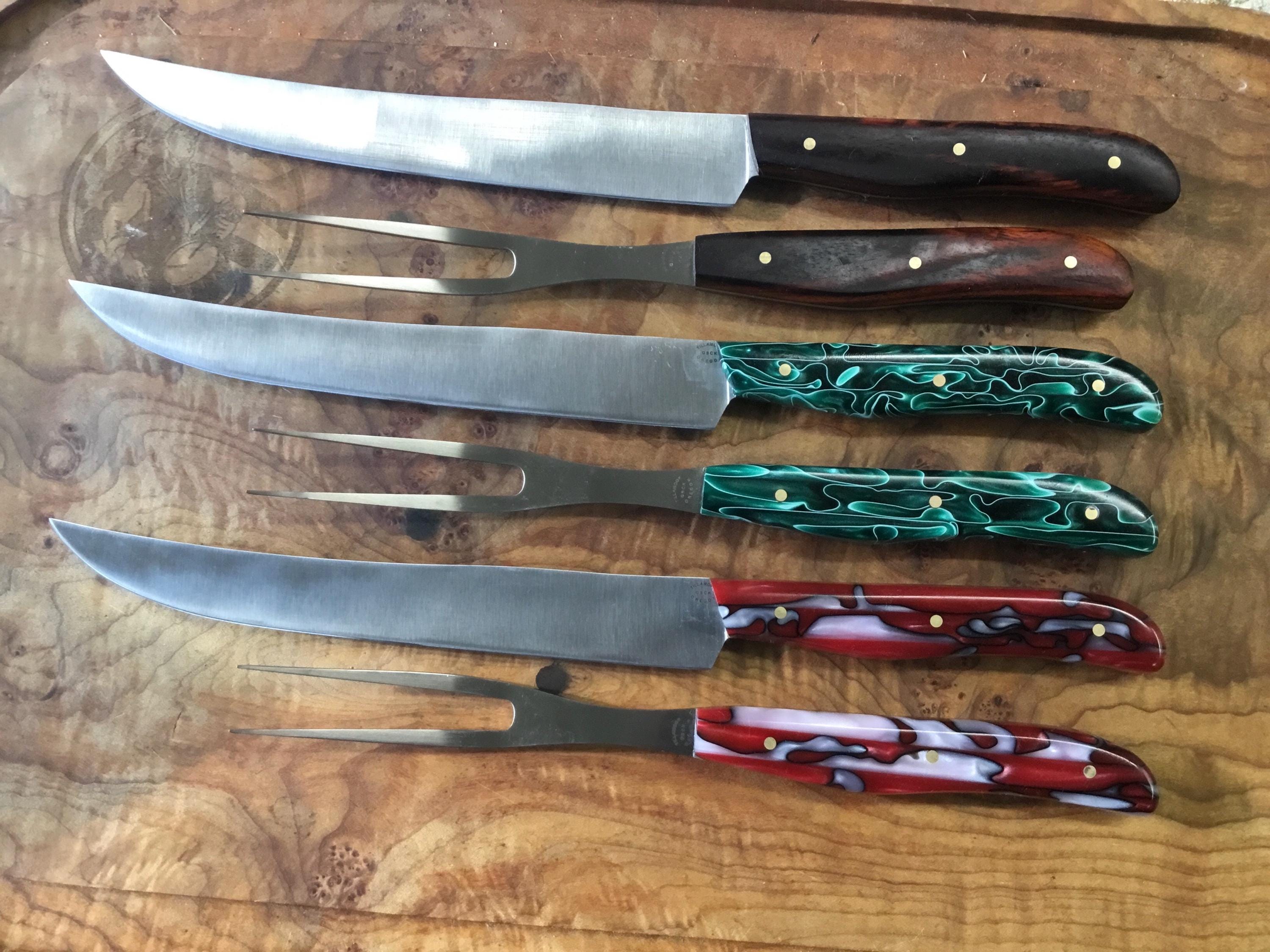 Kitchen Carving Set with solid maple cutting board
