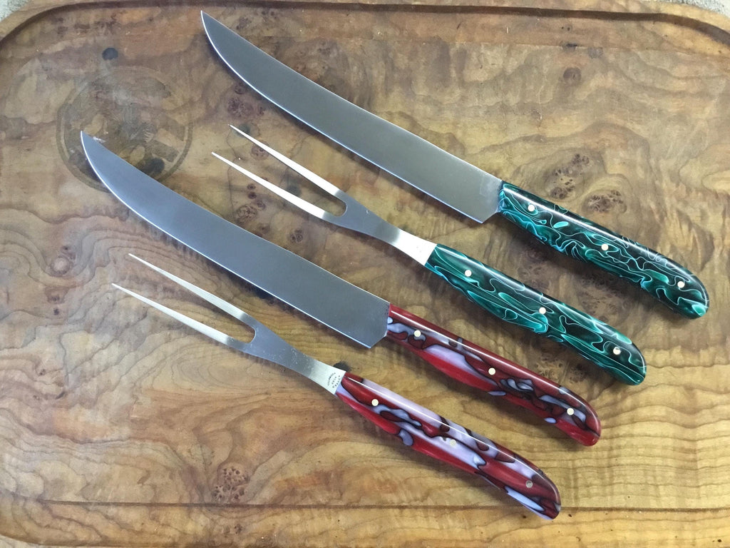 Kitchen Carving Set with solid maple cutting board