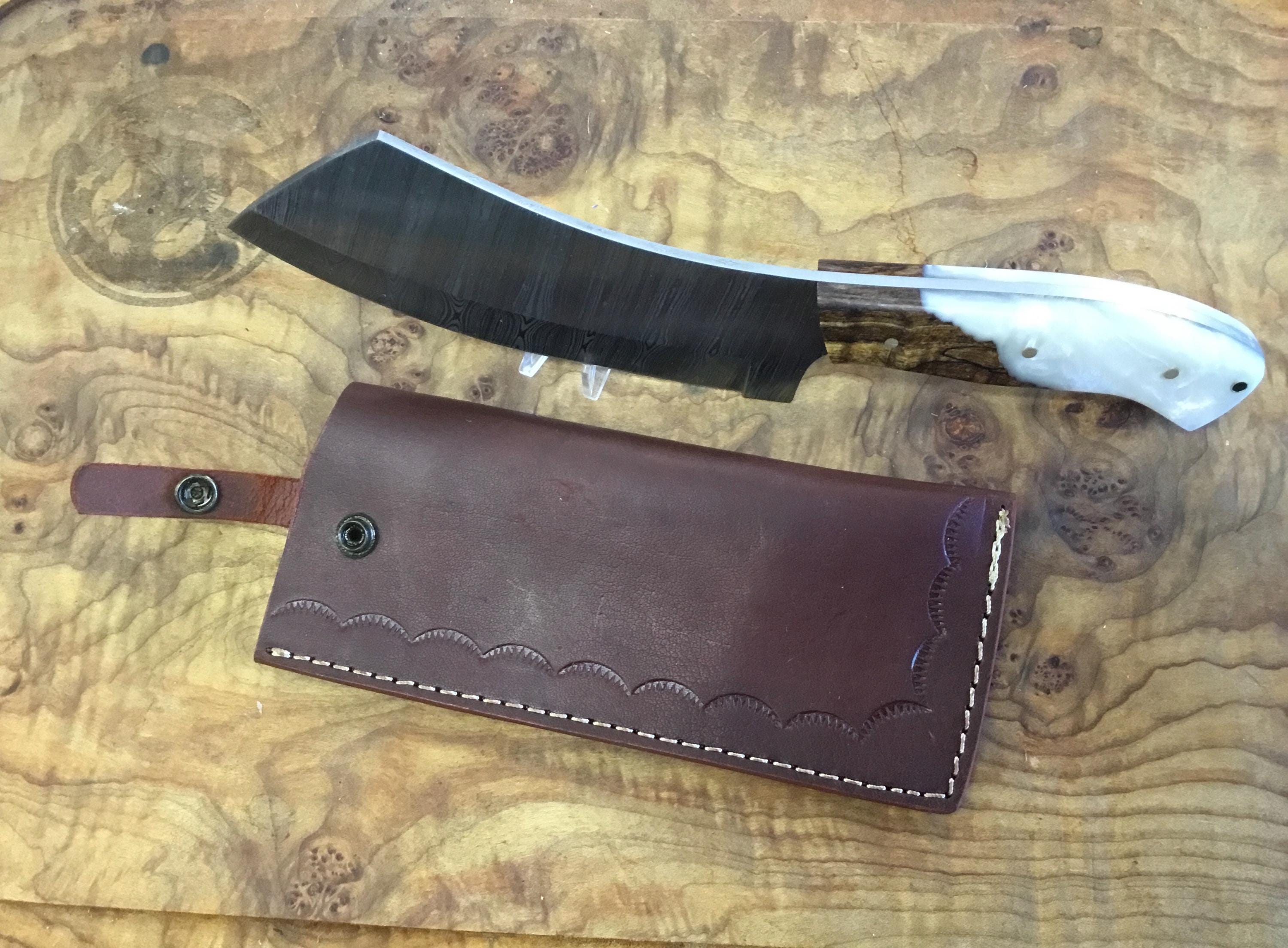 Beautiful Damascus meat cleaver