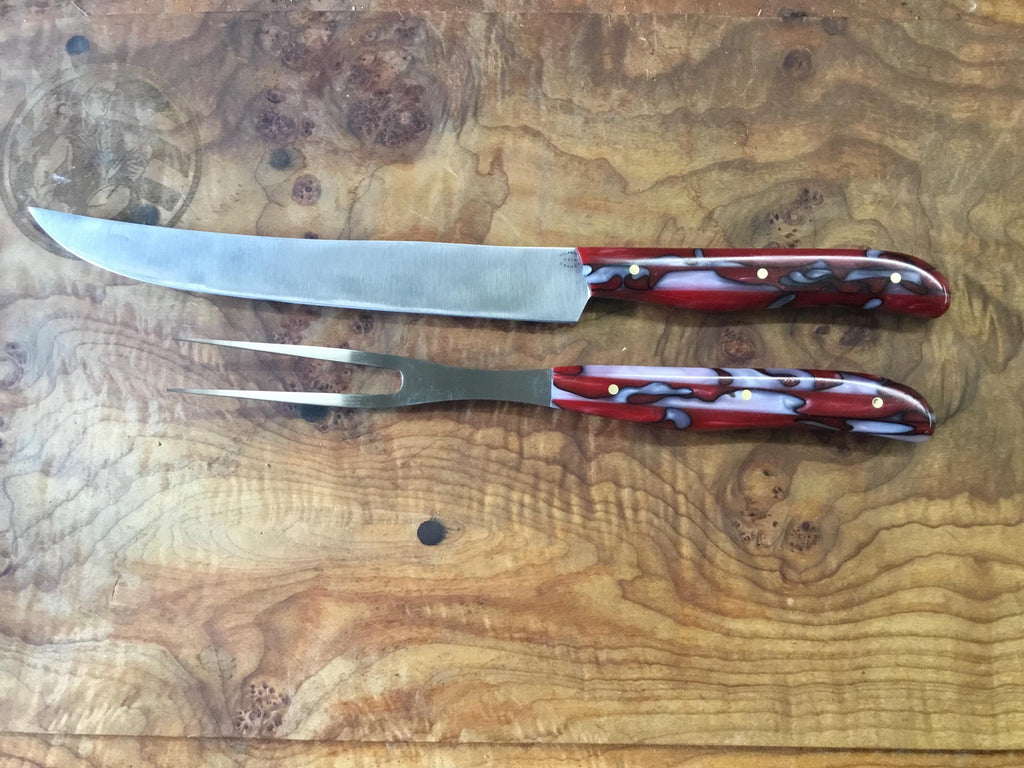 Kitchen Carving Set with solid maple cutting board
