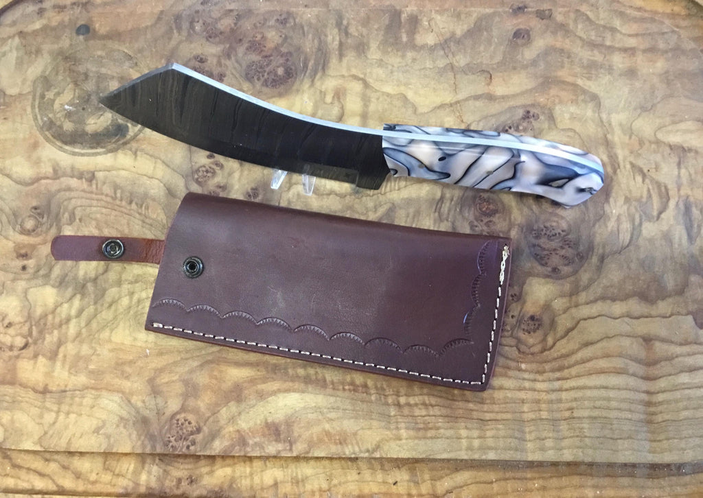 Beautiful Damascus meat cleaver