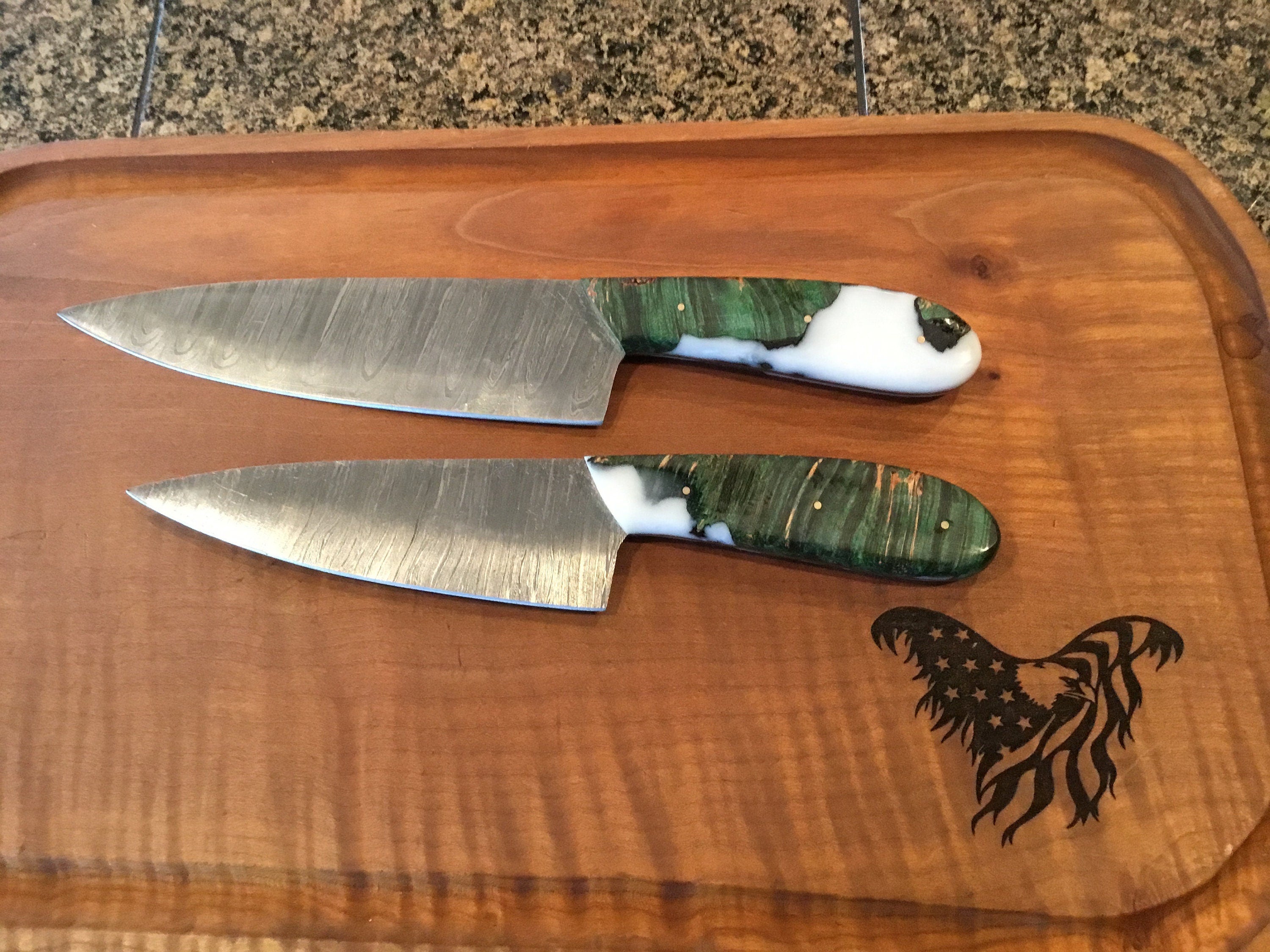 Beautiful Damascus chef gift box set