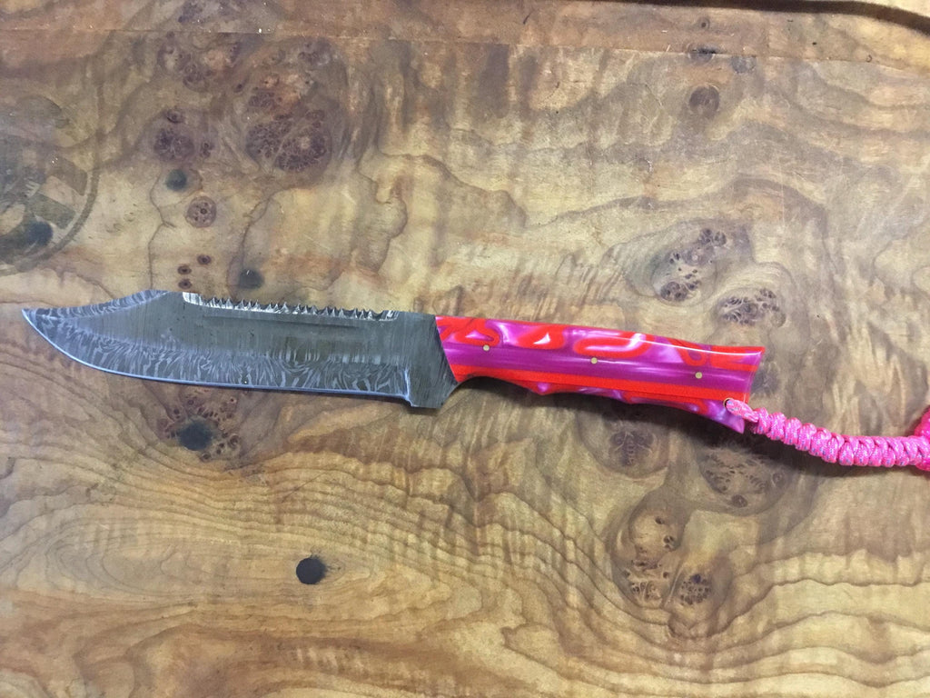 Full tang custom handmade forged Damascus steel Bowie style knife