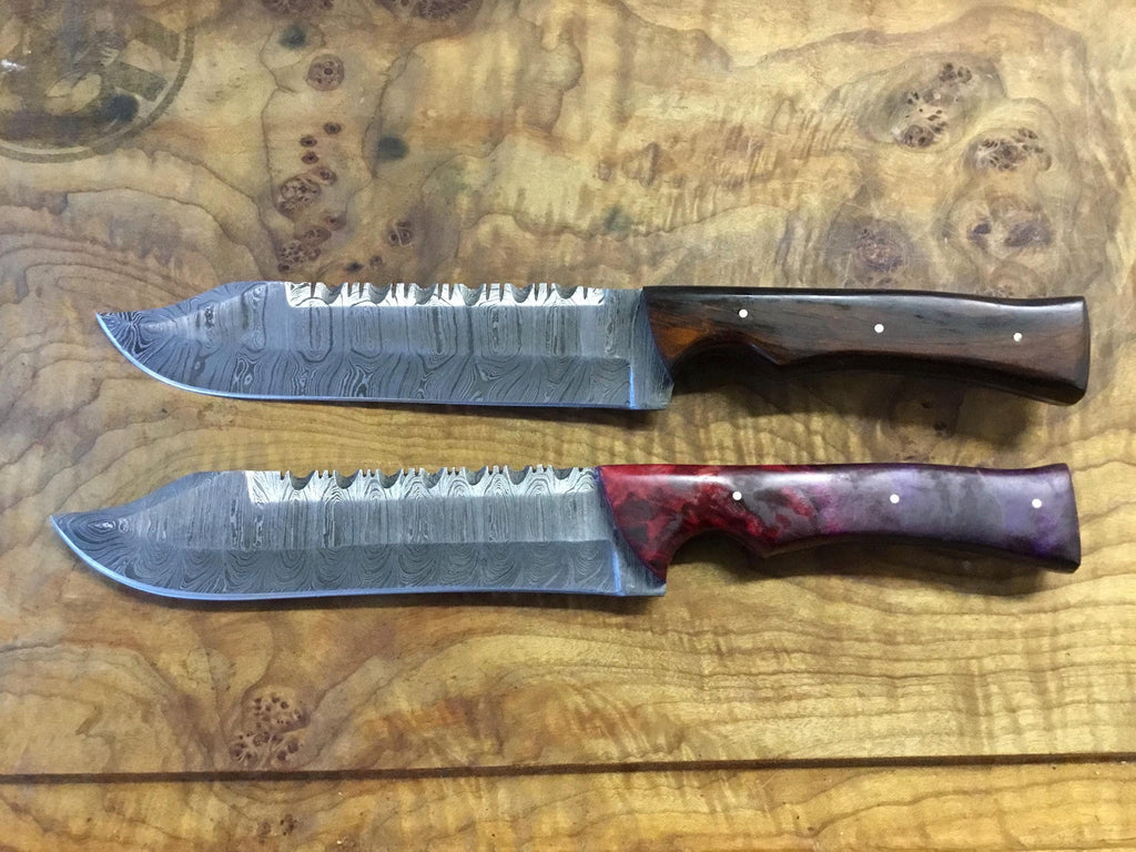 Full tang custom handmade forged Damascus steel Bowie style knife