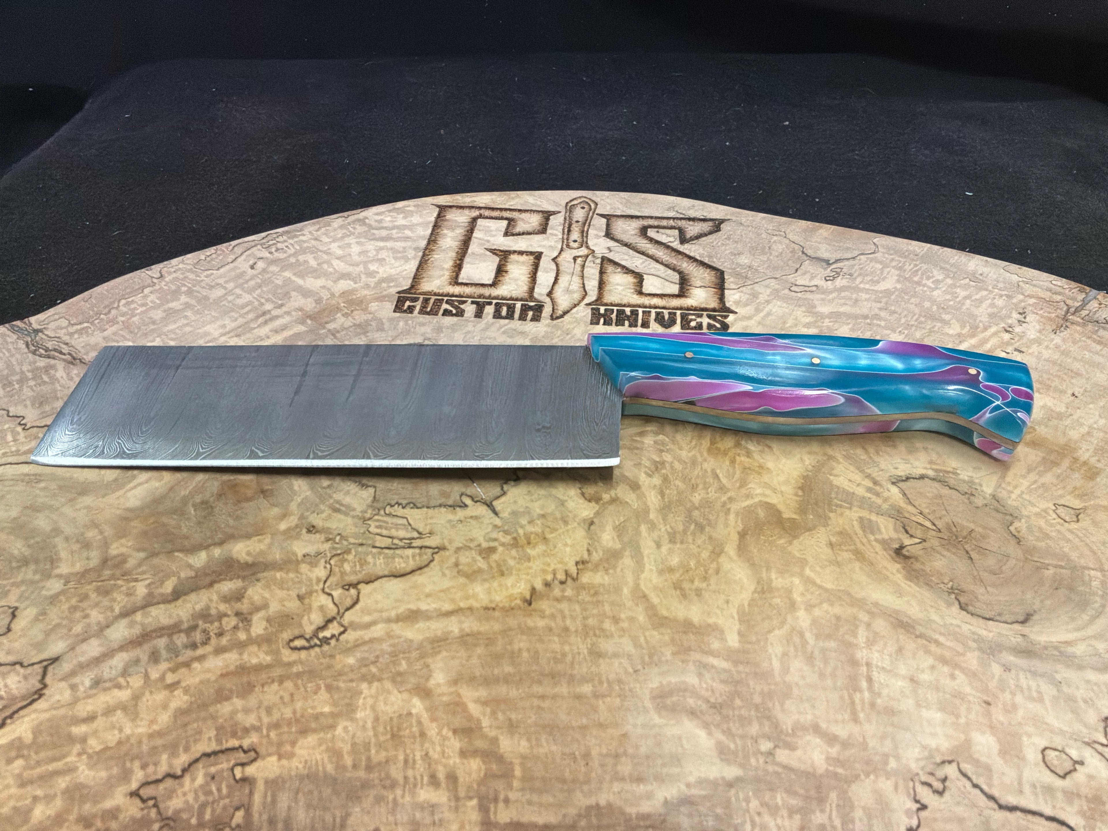 Damascus steel chef style knife/cleaver