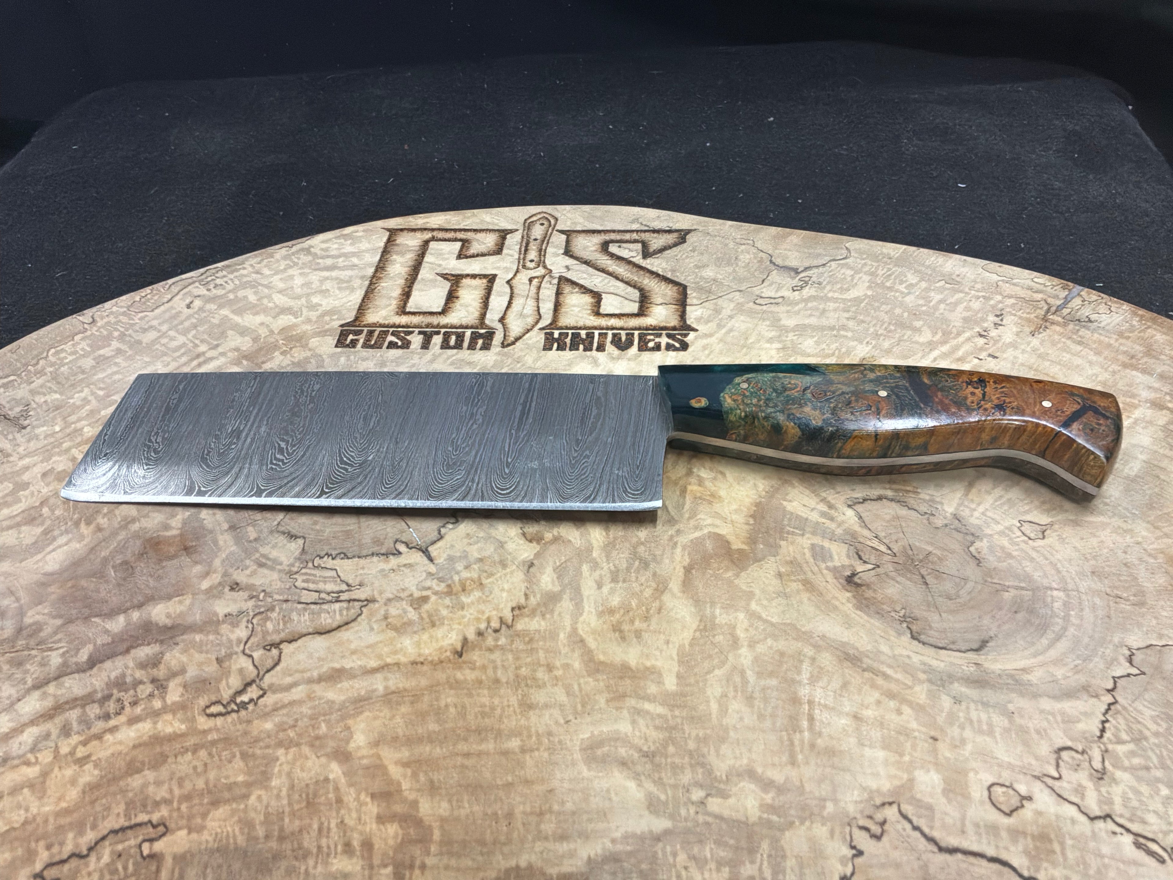 Damascus steel chef style knife/cleaver