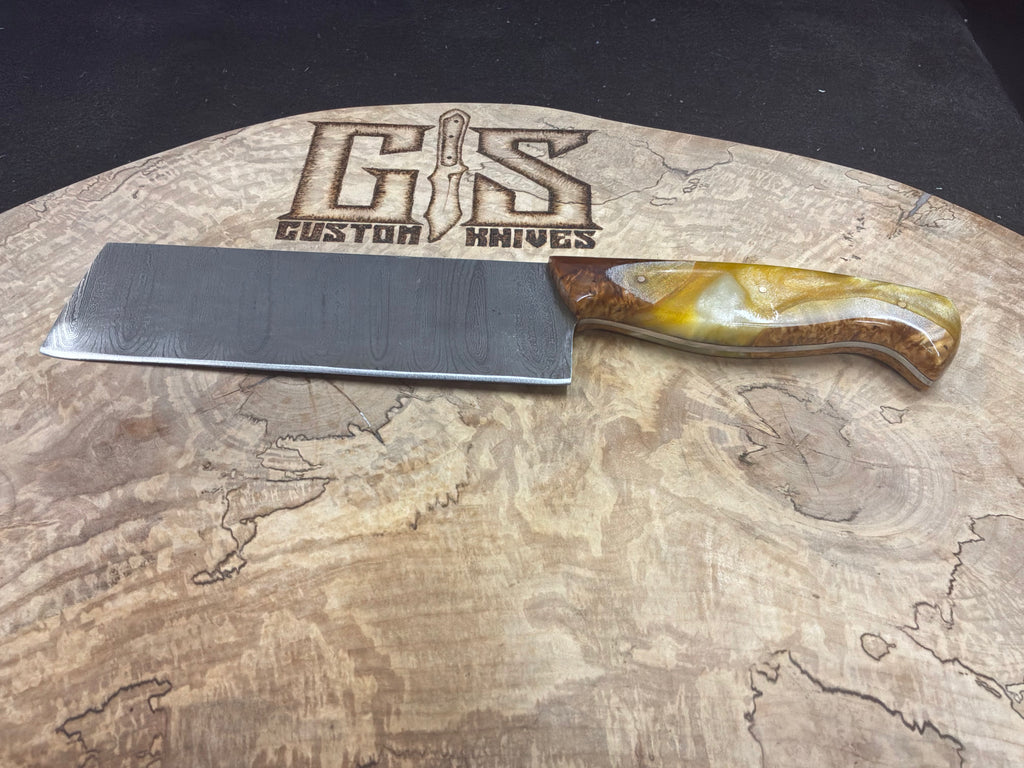 Damascus steel chef style knife/cleaver