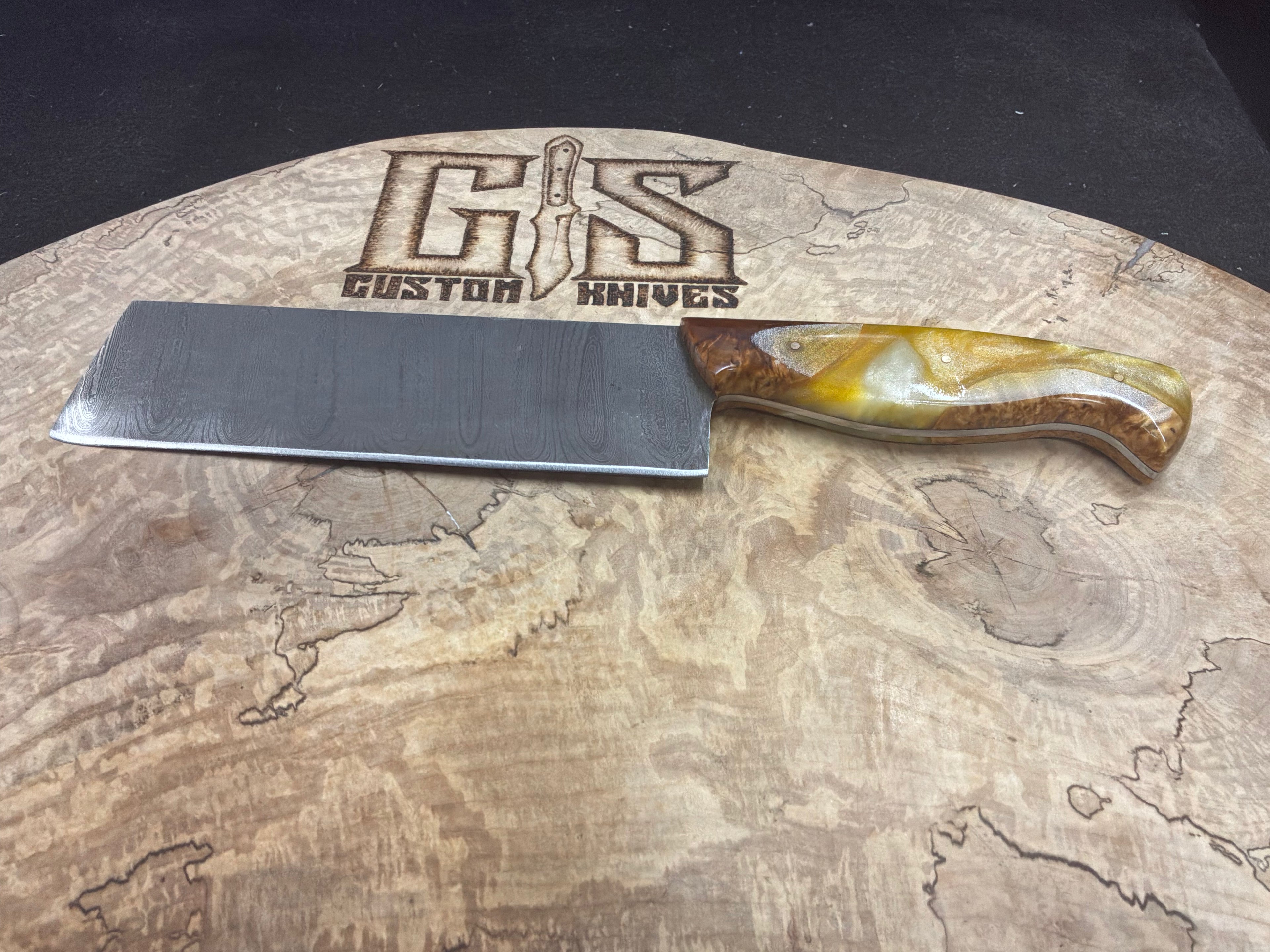 Damascus steel chef style knife/cleaver