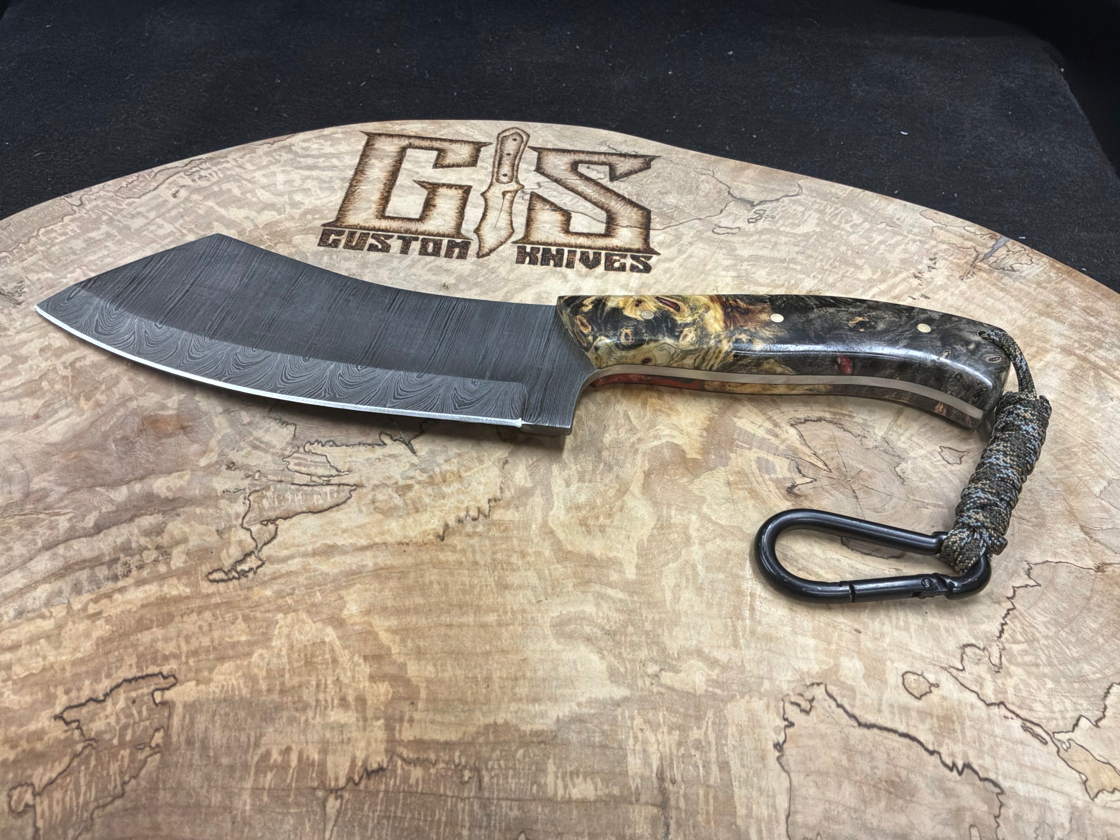 Beautiful Damascus meat cleaver