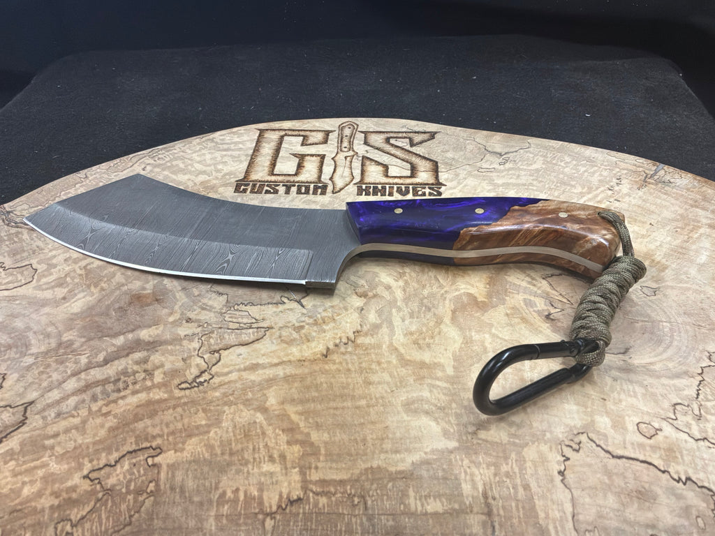 Beautiful Damascus meat cleaver
