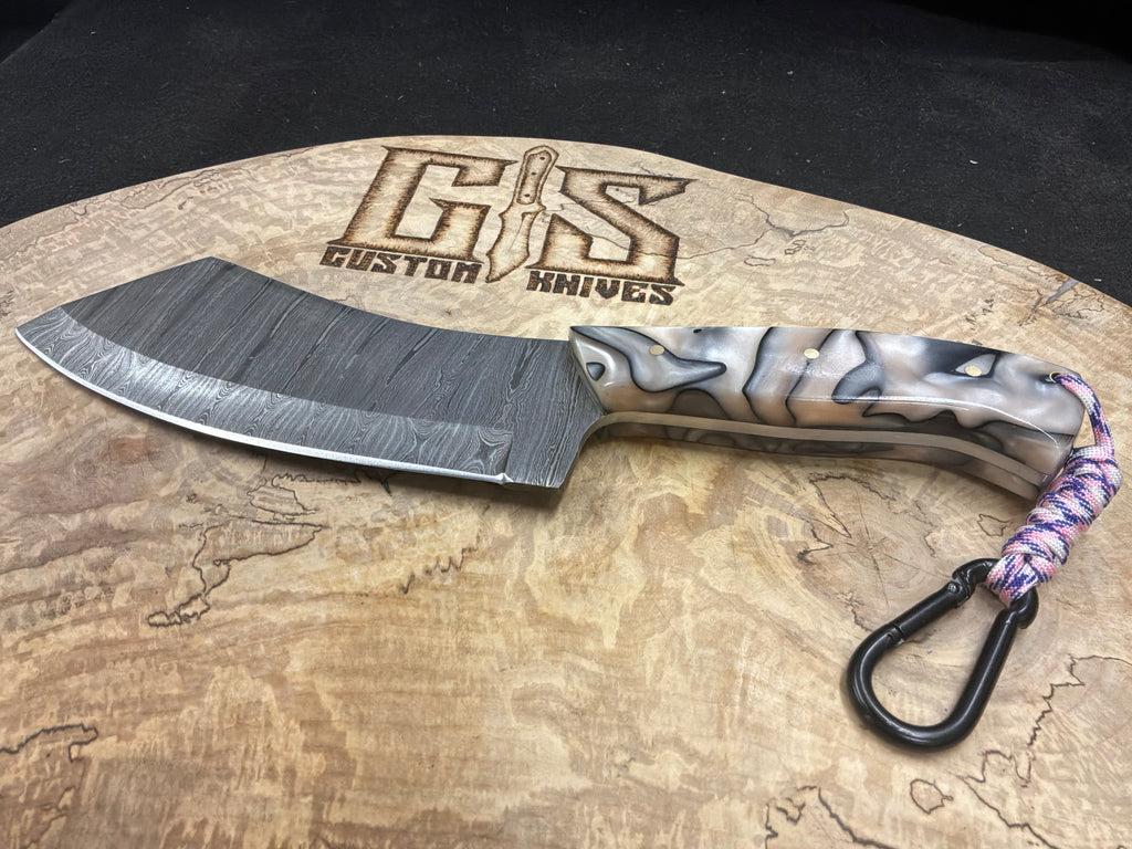 Beautiful Damascus meat cleaver