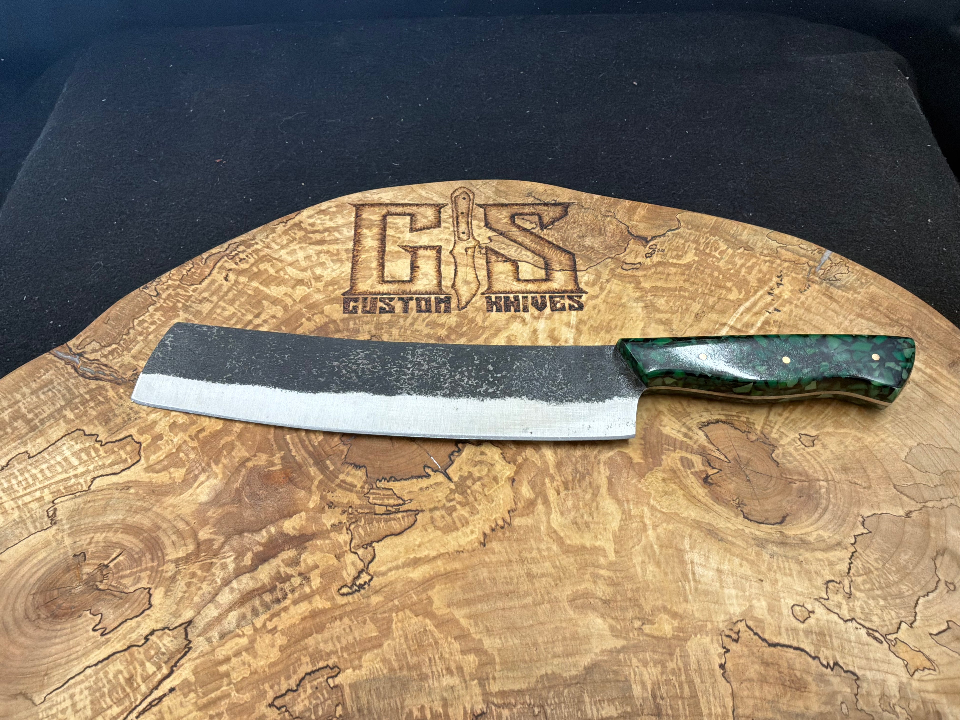 Custom Hammered Spring Steel 5160 blade/cleaver