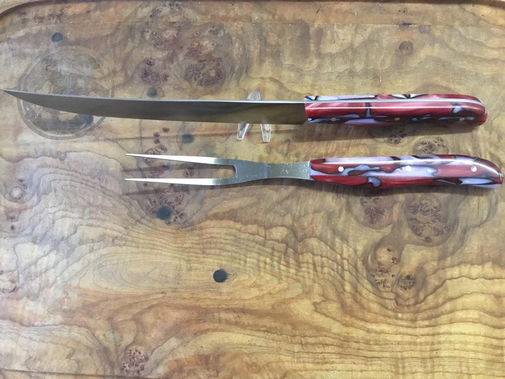 Kitchen Carving Set with solid maple cutting board