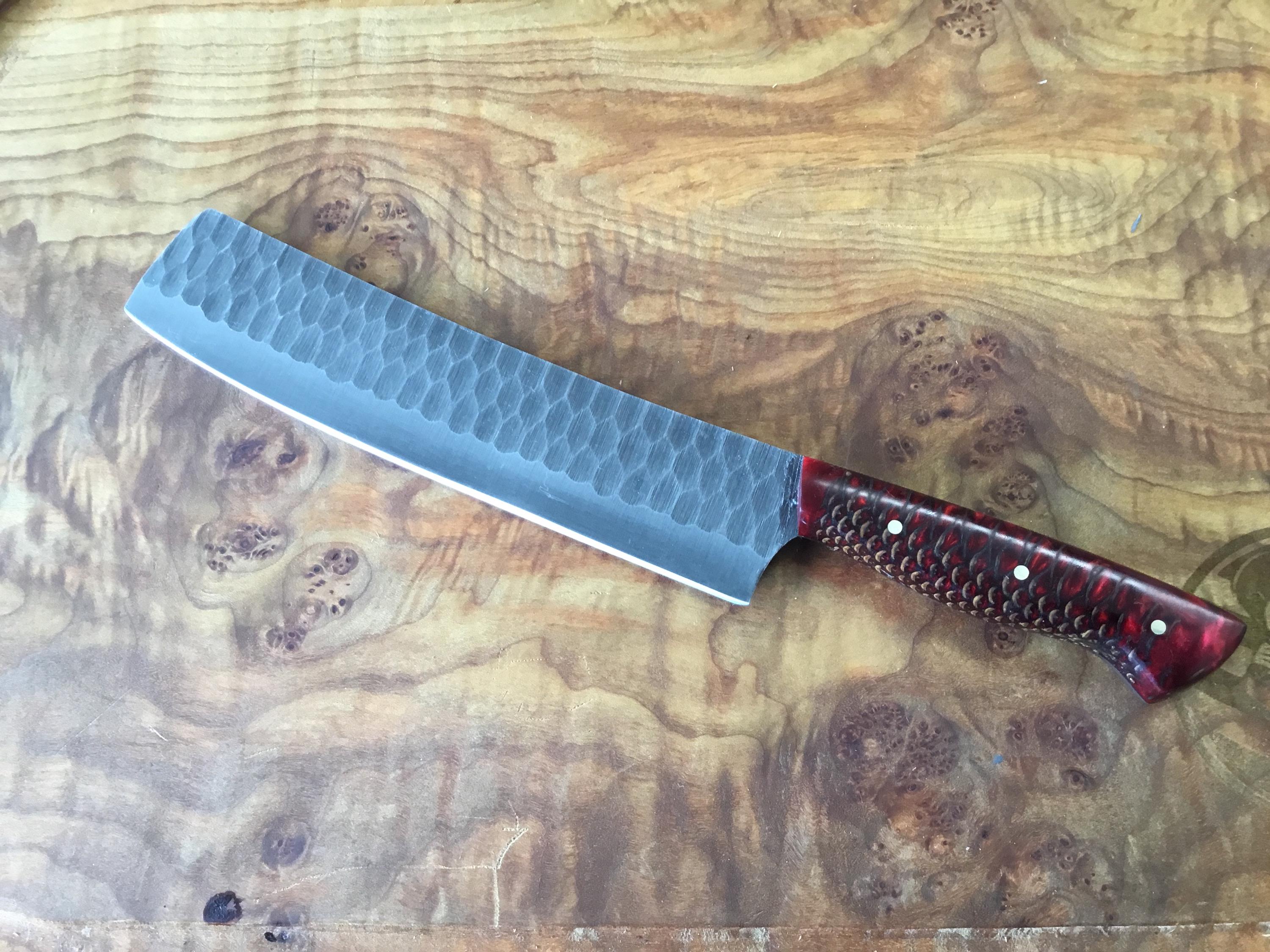 Custom Hammered Spring Steel 5160 blade/cleaver