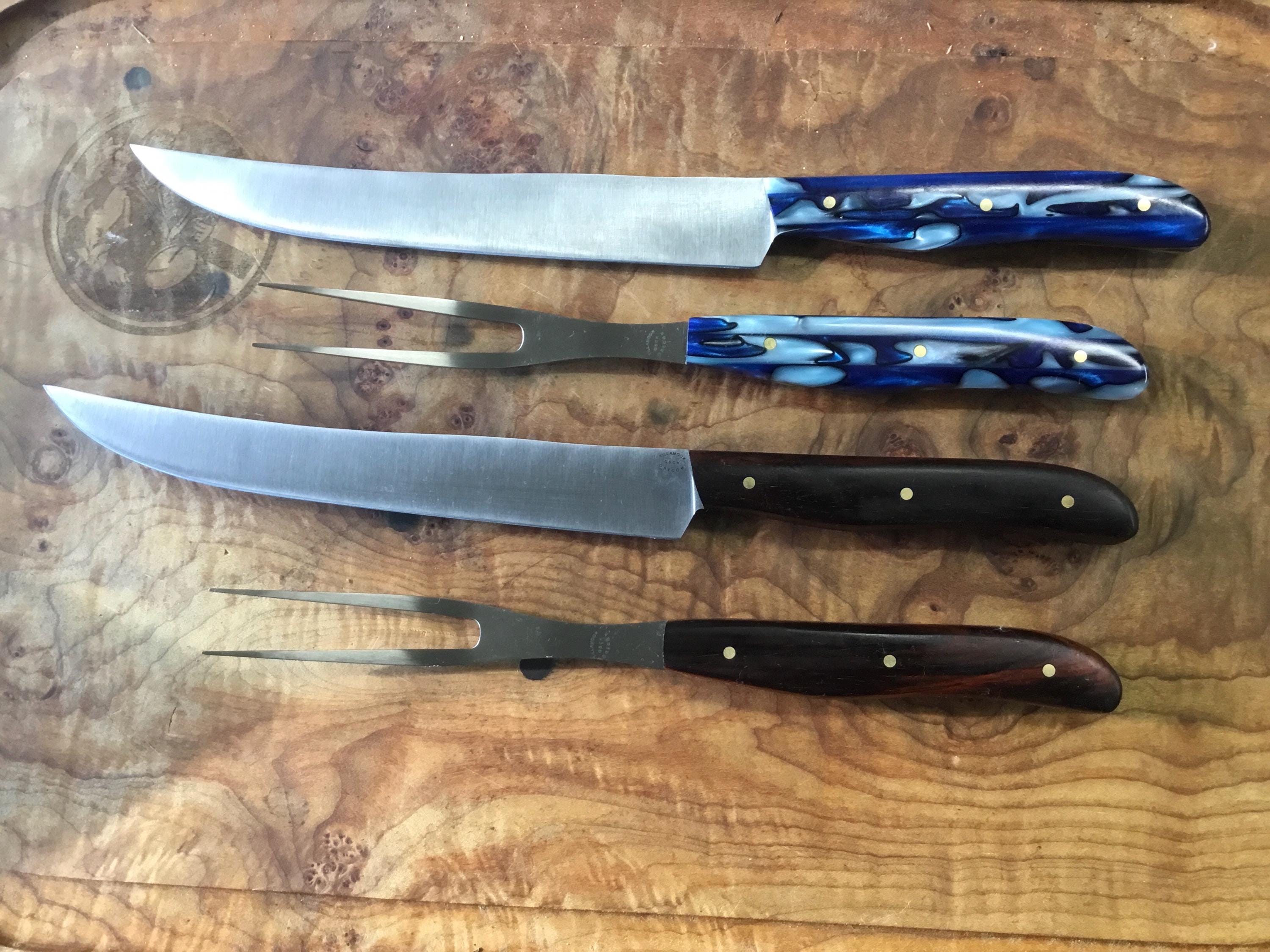 Kitchen Carving Set with solid maple cutting board