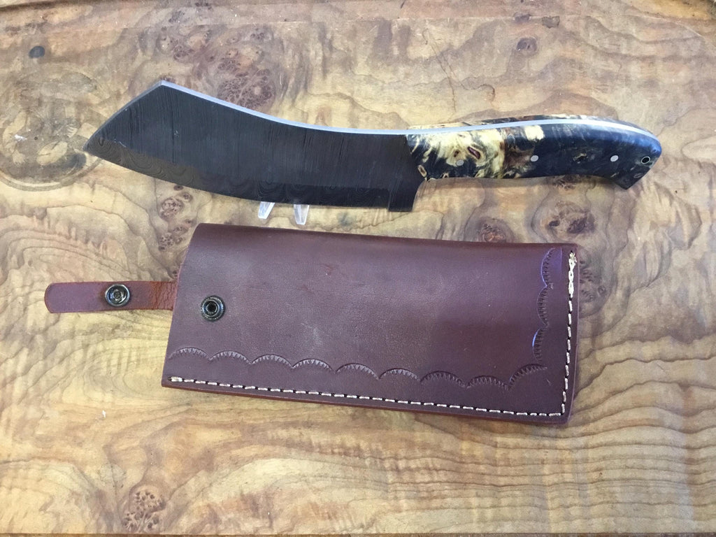 Beautiful Damascus meat cleaver