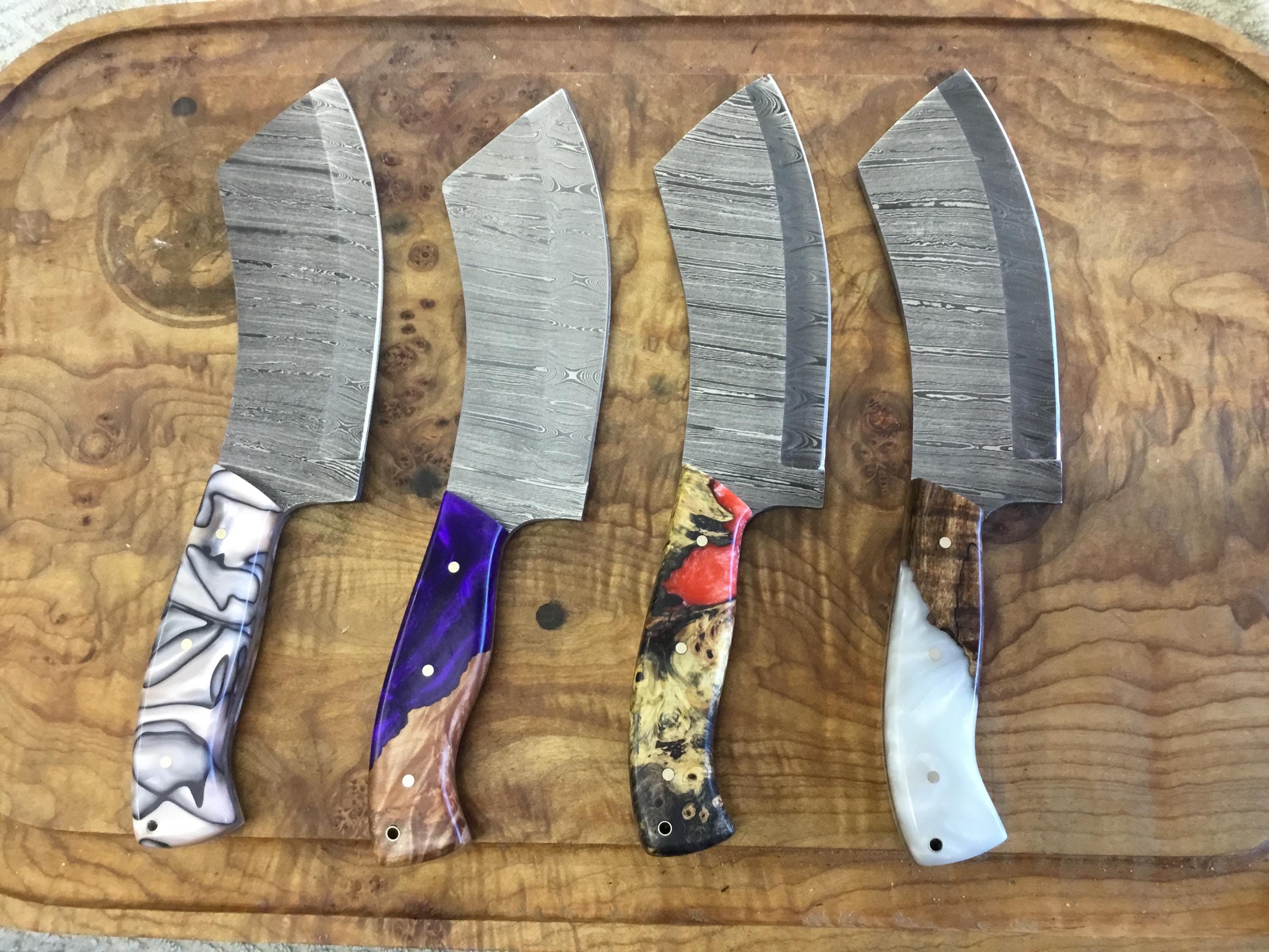 Beautiful Damascus meat cleaver