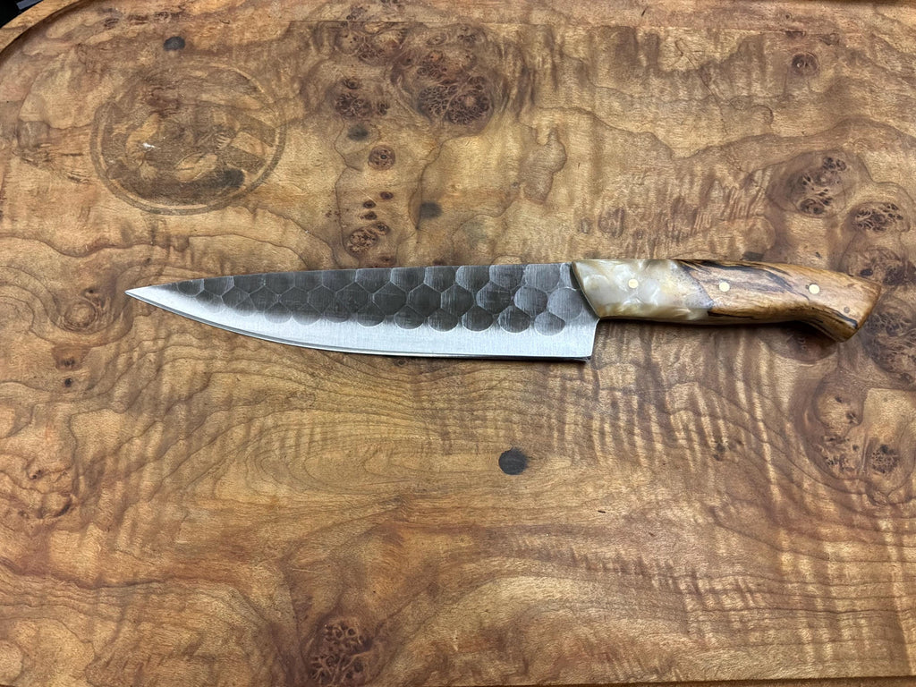 8”  5160 hammered spring steel Chef blades