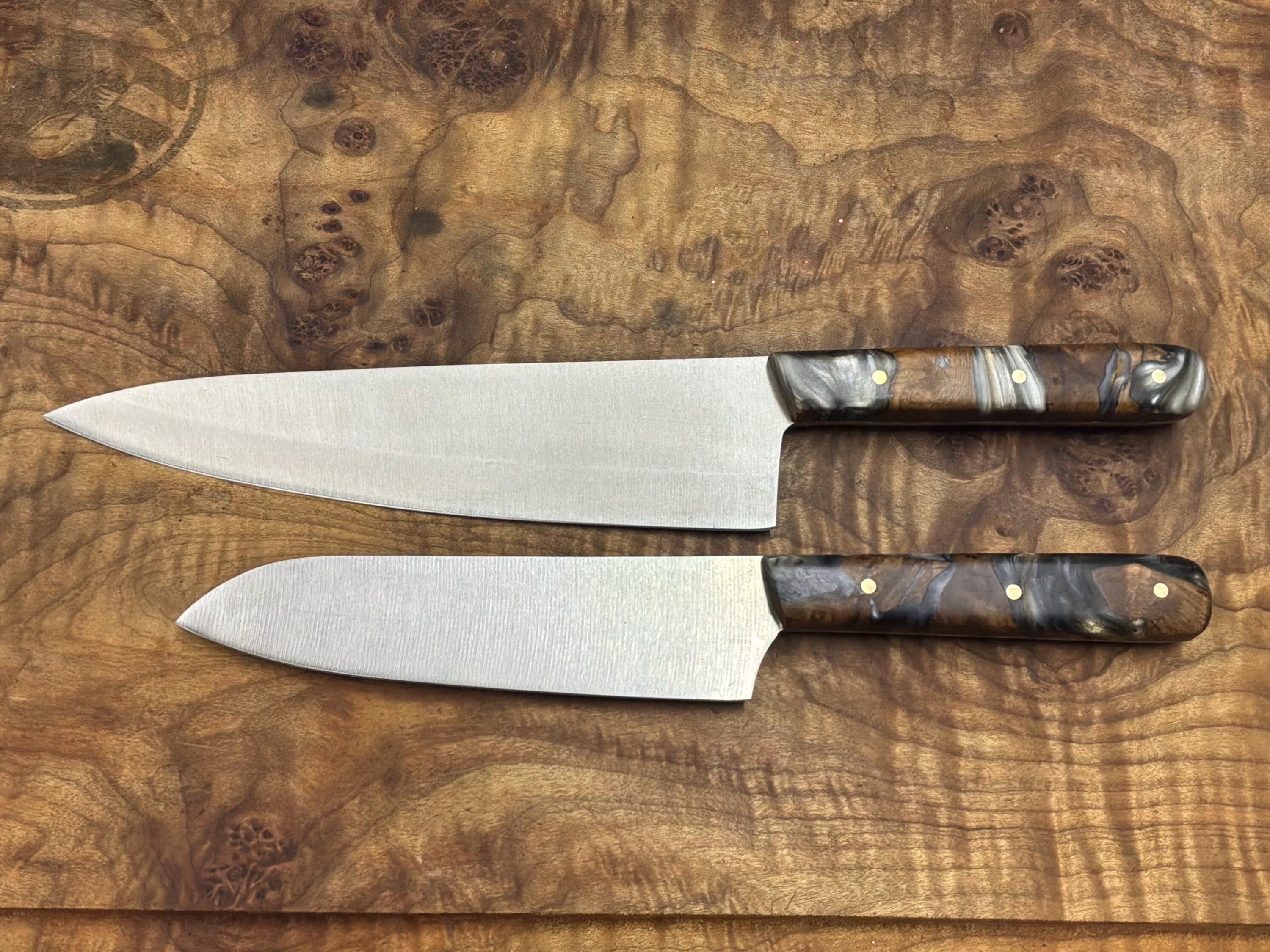 American 8” chef knife and 6” Santoku knife set