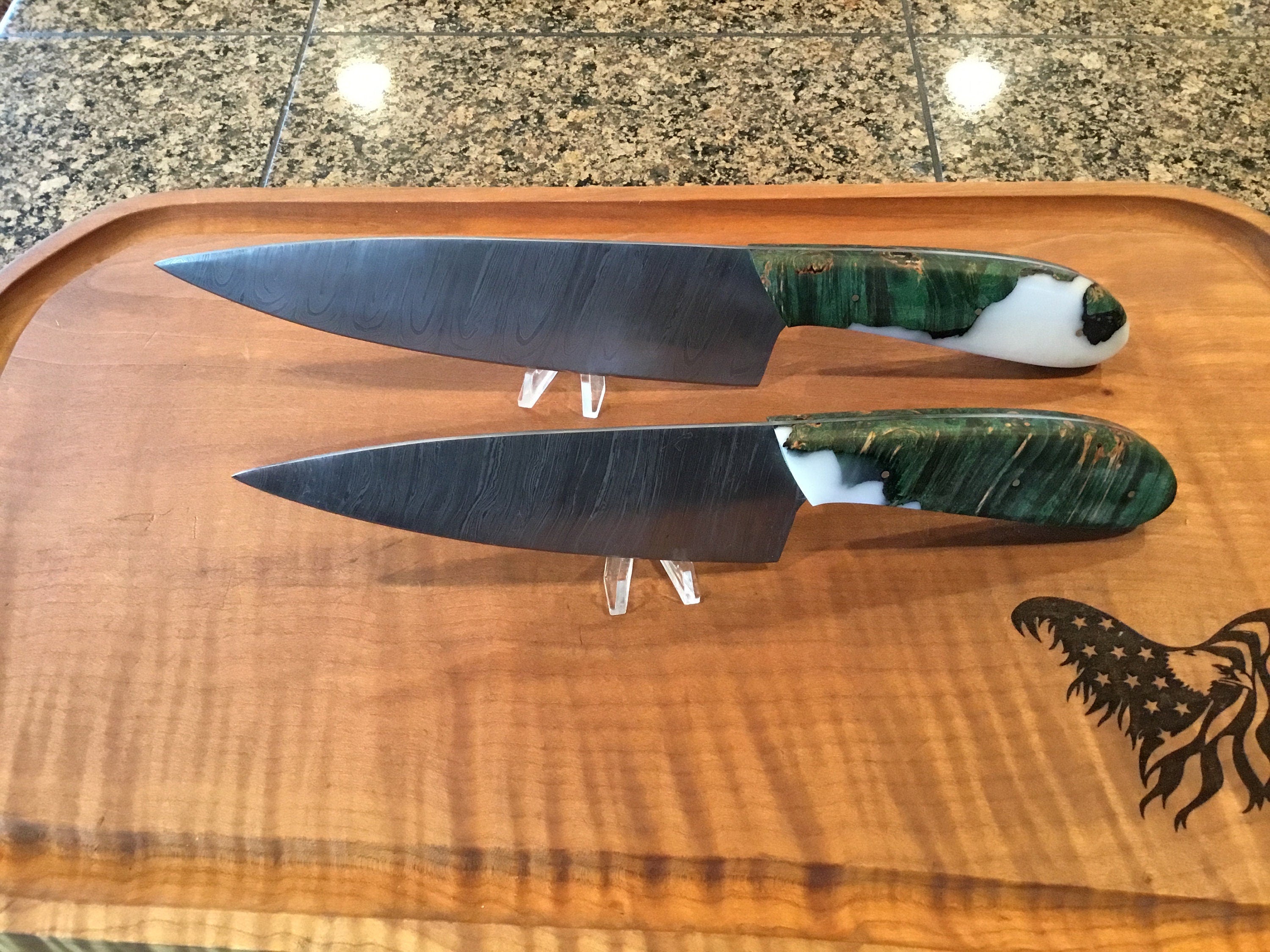 Beautiful Damascus chef gift box set
